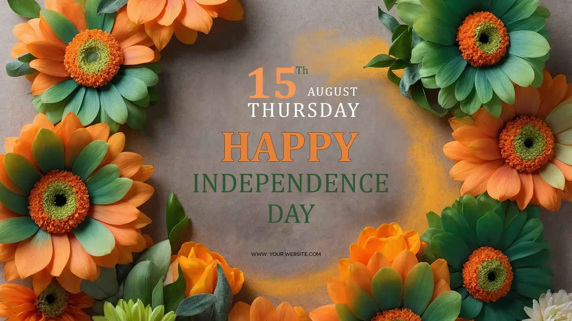 Elegant Floral Independence Day PSD for Celebrate with Style on 15th August image